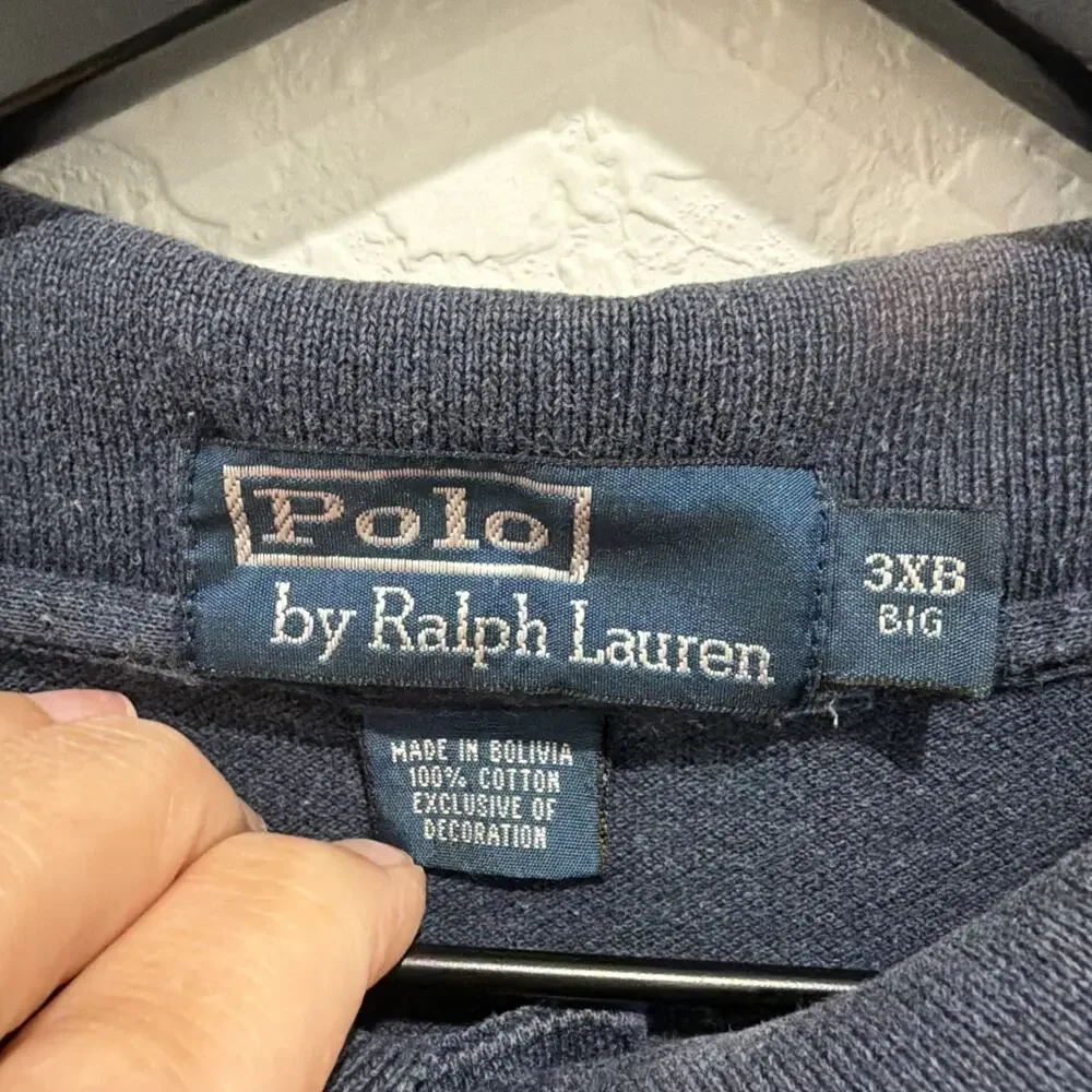 Polo Ralph Lauren Vintage Longsleeve Navy Men’s Size 3XB Red Pony